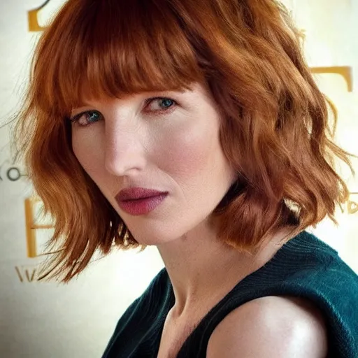 Image similar to award winning portrait of kelly reilly that looks like a young man!!!! bare ears, ( ( short brown hair ) ) and hazel!!! eyes, stubble