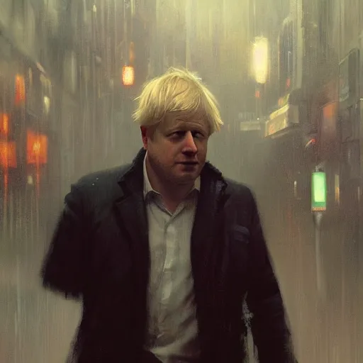 Image similar to boris johnson, hyperrealistic portrait, bladerunner street, art of elysium by jeremy mann and alphonse mucha, fantasy art, photo realistic, dynamic lighting, artstation, poster, volumetric lighting, very detailed face, 4 k, award winning