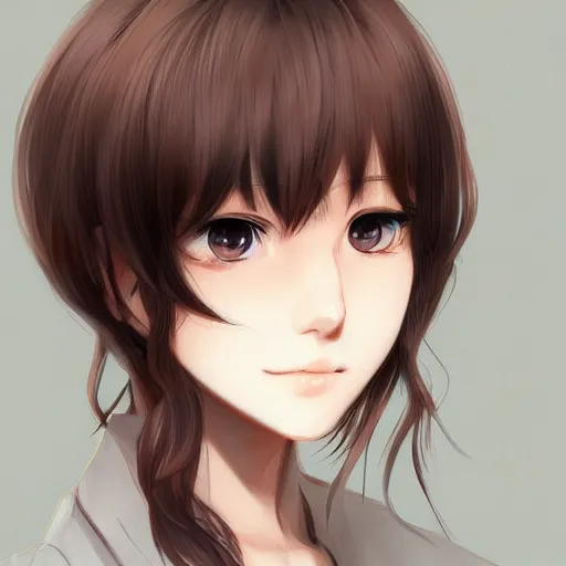 Image similar to headshot portrait of a pretty anime woman with light brown hair, drawn by WLOP, by Avetetsuya Studios, manhwa, trending on artstation