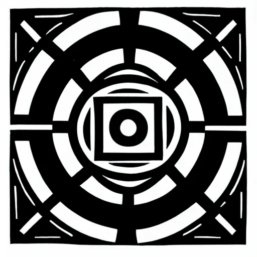 Image similar to black and white symbol by karl gerstner, monochrome, 8 k scan, centered, symetrical, satisfying, bordered