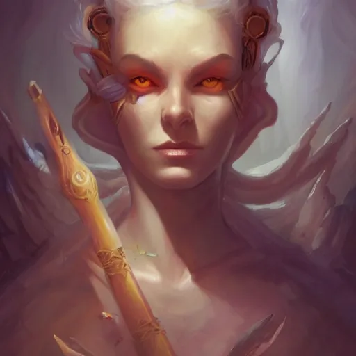 Prompt: surreal, pretty, beautiful, dnd character art portrait, matte fantasy painting, deviantart artstation, by jason felix by steve argyle by tyler jacobson by peter mohrbacher, cinematic