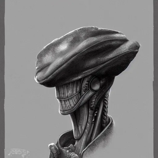 Image similar to a detailed matte painting of a aetherpunk cyborg velociraptor wearing a beret, in nazi occupied france, french resistance, 8 k, artstation, art in a noir crime novel style