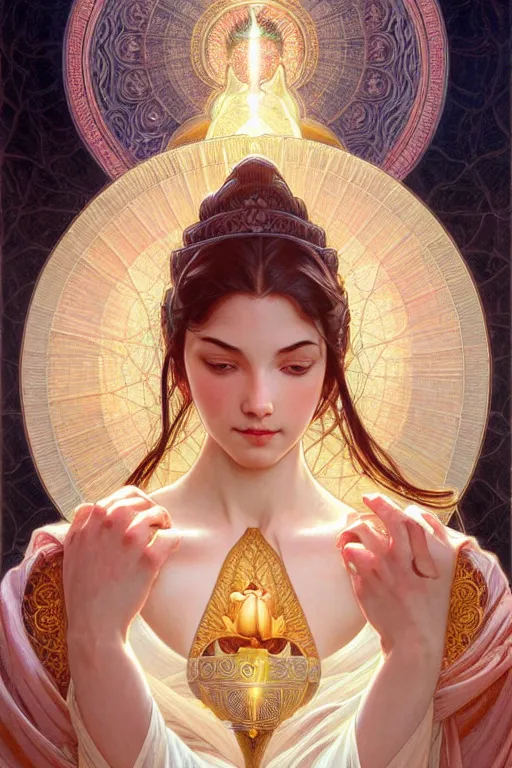 Image similar to perfectly detailed lotus!! blessed by nature with ever - increasing physical mental perfection, symmetrical! intricate, sensual features, highly detailed, biblical divine holy perfection!! digital painting, artstation, concept art, smooth, sharp focus, illustration, art by artgerm and greg rutkowski and alphonse mucha