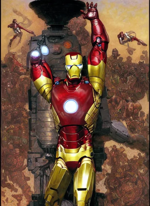 Image similar to brock lesnar as iron man, dynamic action, by lawrence alma tadema and zdzislaw beksinski and norman rockwell and jack kirby and tom lovell and greg staples