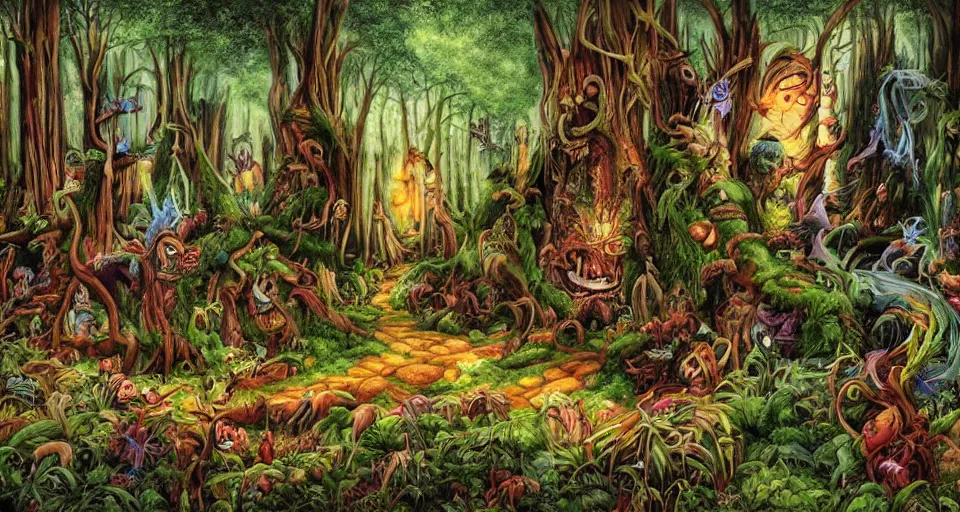 Image similar to Enchanted and magic forest, by ED roth