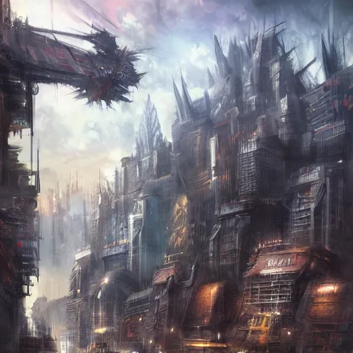 Image similar to landscape of apocalypse city, by stanley artgerm lau