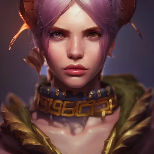 Image similar to league of legends portrait, au naturel, hyper detailed, digital art, trending in artstation, cinematic lighting, studio quality, smooth render, unreal engine 5 rendered, octane rendered, art style by klimt and nixeu and ian sprigger and wlop and krenz cushart.