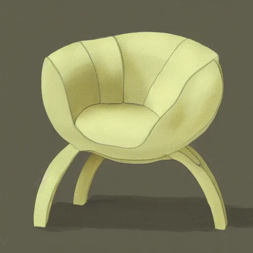 Prompt: a banana - shaped chair, design draft, sketch