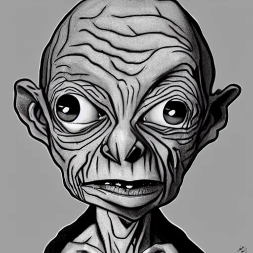 Image similar to Tim Burton style Gollum