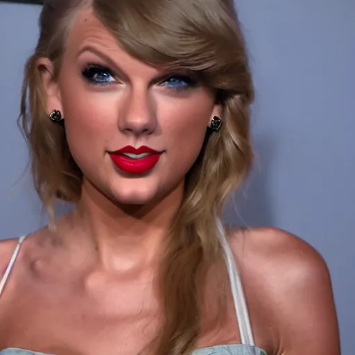 Prompt: taylor swift giving a cheeky wink to the camera pov, night time, cute, ambient lighting