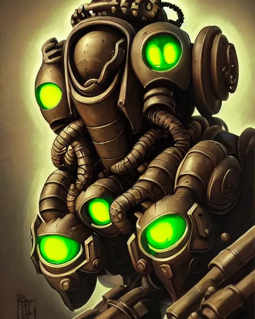 Prompt: orisa from overwatch, heavey metal magazine cover, character portrait, portrait, close up, concept art, intricate details, highly detailed, in the style of frank frazetta, r. giger, esteban maroto, richard corben, pepe moreno, matt howarth, stefano tamburini, tanino liberatore, luis royo and alex ebel