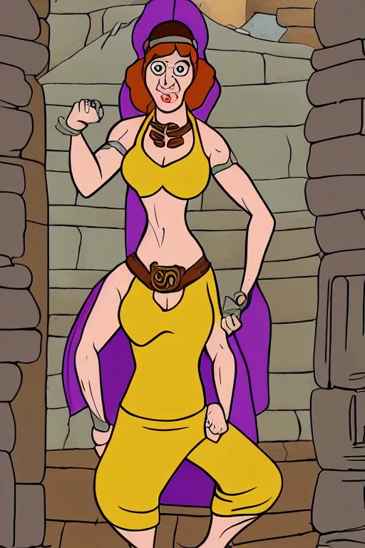 Image similar to scooby doo dressed as slave princess leia