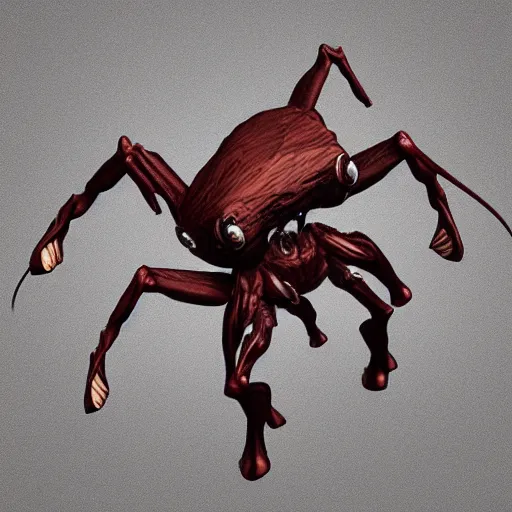 Prompt: cyclops minature spider horse with 8 legs and a horse body, trending on artstation, scary