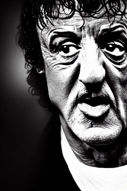 Image similar to sylvester stallone as edgar allen poe, cinematic, dramatic, mood lighting