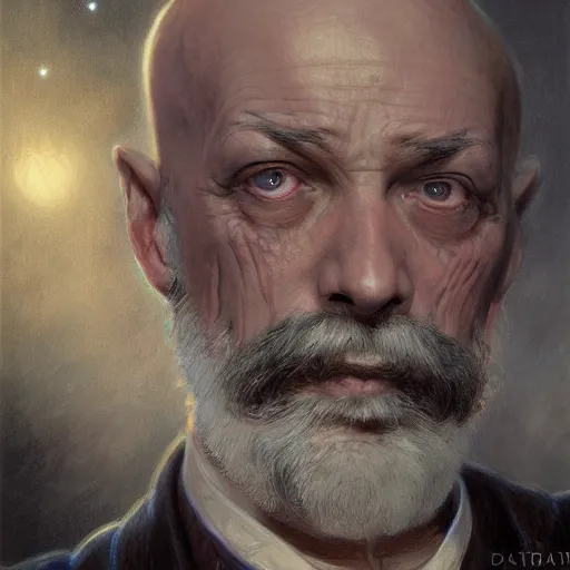 Prompt: georges melies as a realistic fantasy d & d character, closeup portrait art by donato giancola and greg rutkowski, realistic face, digital art, trending on artstation