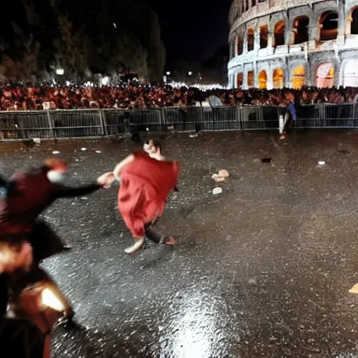 citizens of Rome riot in front of the colosseum at | Stable Diffusion ...