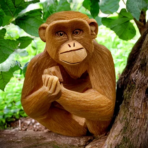 Image similar to potato carved as a monkey