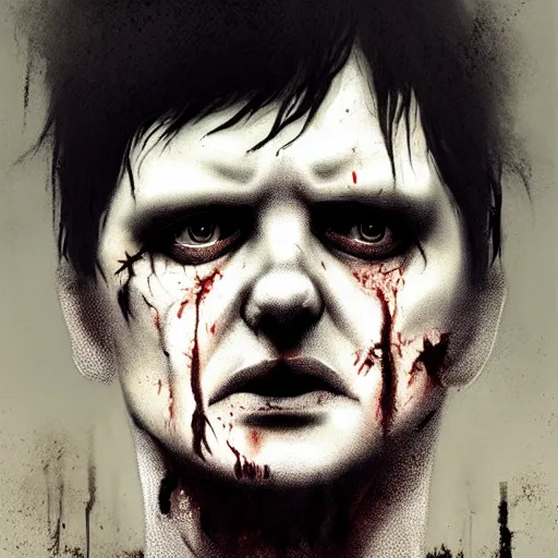 Prompt: ian curtis as a zombie, 7 days to die zombie, gritty background, fine art, award winning, intricate, elegant, sharp focus, cinematic lighting, digital painting, 8 k concept art, art by michael hussar, art by brom, art by guweiz and z. w. gu, 8 k