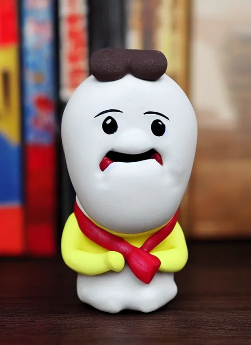 Image similar to money cartoon character with tie, 3 d clay figure, kawaii