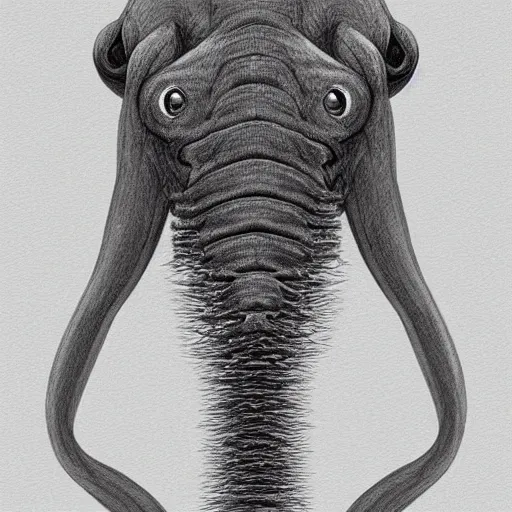 Image similar to “largest living land animal, characterized by its long trunk (elongated upper lip and nose), columnar legs, and huge head with temporal glands and wide, flat ears. Grayish to brown in colour, and their body hair is sparse and coarse”, digital art, intricate, elegant, digital painting, concept art, smooth, sharp focus, illustration, by Ruan Jia and Mandy Jurgens and Artgerm and William-Adolphe Bouguerea