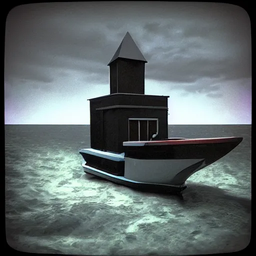 Image similar to calssical floating dark rapids web retriever hearse limo tower , by Johannes Vermeer and Georgia O'Keefee and H.P. Lovecraft , polaroid photo , unreal engine , cubist