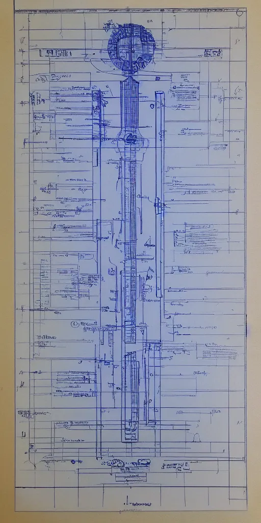 Prompt: lightsabre blueprint,