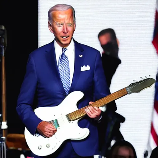 Image similar to joe biden playing guitar on stage