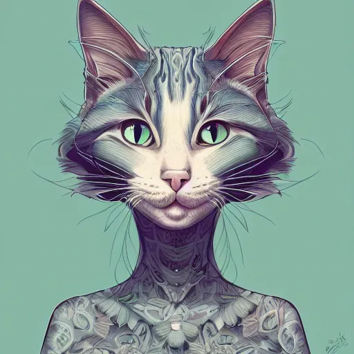 Image similar to crazy cat lady, extremely detailed, sharp focus, wide view, full body shot, smooth, digital illustration, by james jean, by rossdraws, frank franzzeta, sakimichan