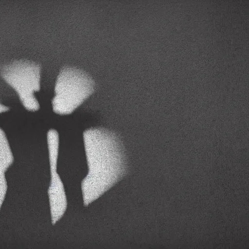 Image similar to abstract album art, there are two shadow figures