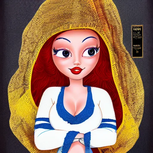 Image similar to jessica rabbit as national geographic afghan girl