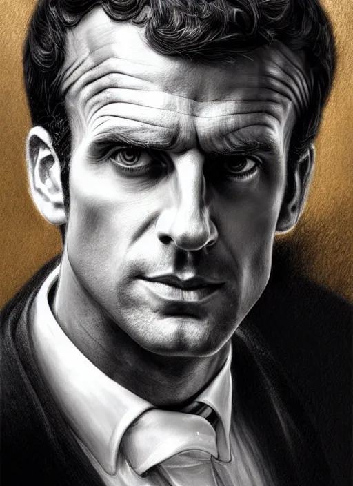 Prompt: portrait of stoic looking emmanuel macron as in the vigo carpathian painting, full body, military uniform, fantasy, intricate, elegant, beautiful, highly detailed, charcoal, centered, dark, smokey, digital painting, artstation, concept art, smooth, sharp focus, illustration, art by artgerm and greg rutkowski and alphonse mucha