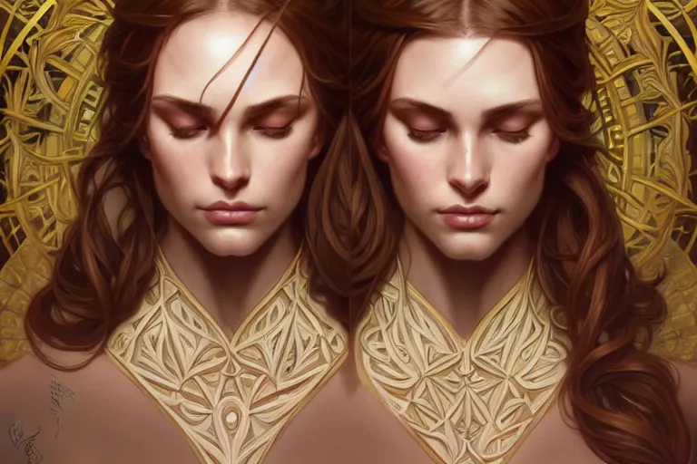 Image similar to symmetry!! intense fanart of acotar protagonist, intricate, elegant, highly detailed, my rendition, digital painting, artstation, concept art, smooth, sharp focus, illustration, art by artgerm and greg rutkowski and alphonse mucha