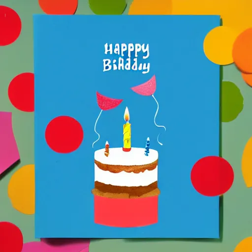 Image similar to birthday card, birthday cake with candles, cute illustration by claudia gadotti