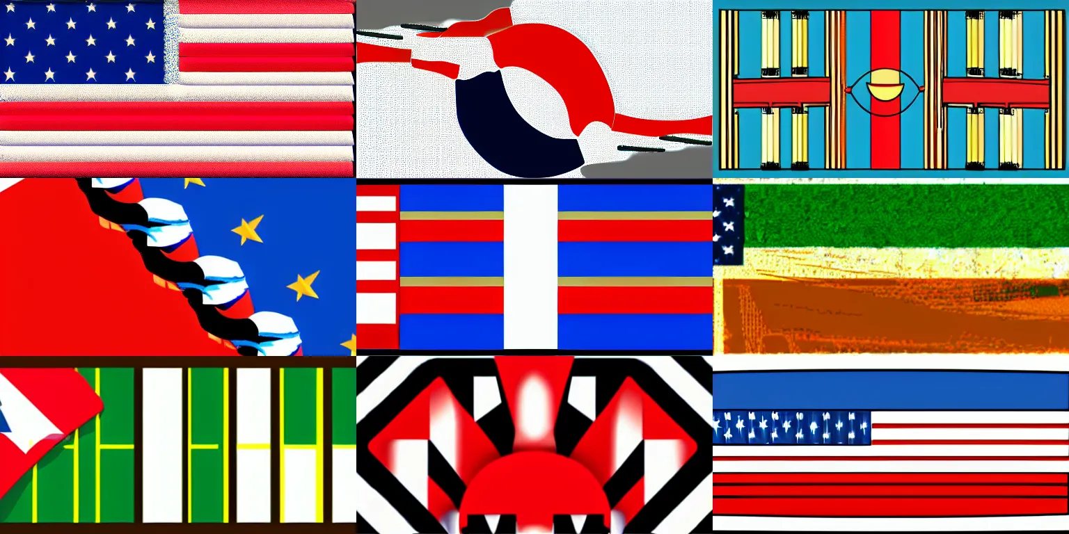 Prompt: the worst flag ever designed, vector image, wikimedia