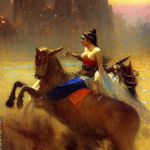 Prompt: gta : dubai, by gaston bussiere