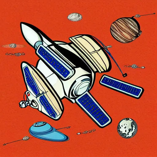 Image similar to detailed spacecraft in the style of nacho yague