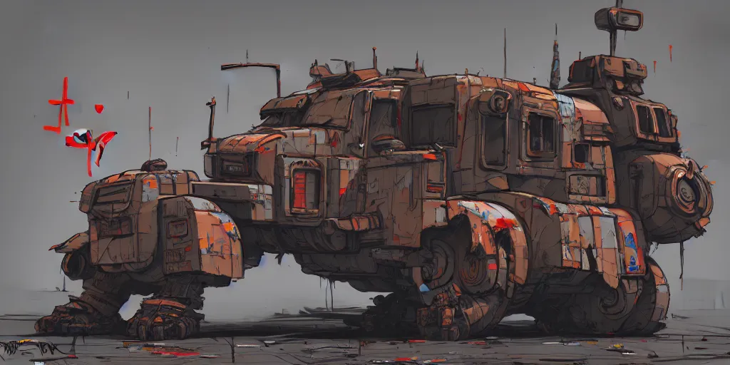 Image similar to graffiti in the style of ian mcque, brian sum, james jean, battlescared, damaged, hyperrealism, hyperrealistic, redshift render, hard surface modeling,