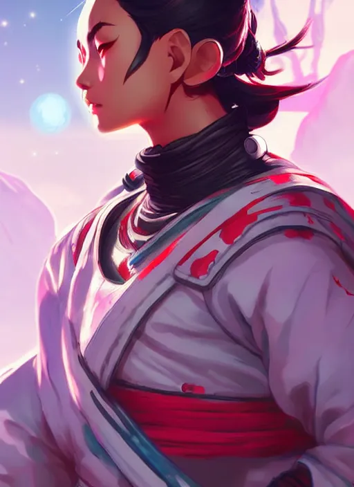 Image similar to Space Samurai in apex legends as an anime character digital illustration portrait design by Ross Tran, artgerm detailed, soft lighting