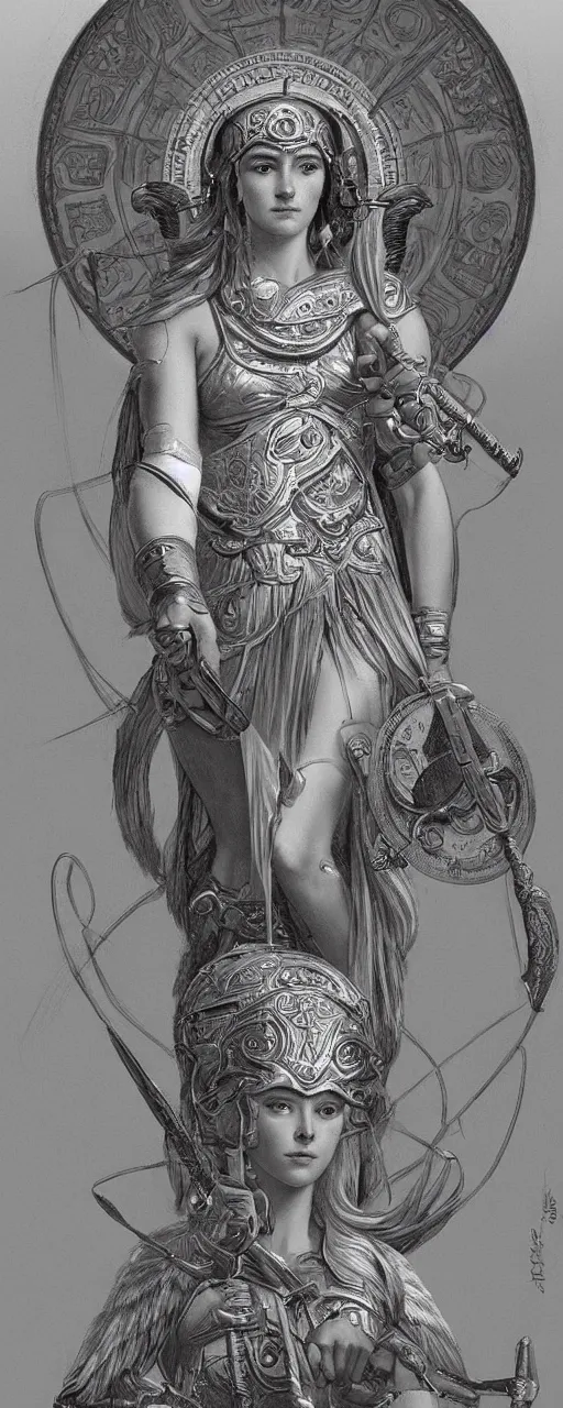 Prompt: goddess athena, highly detailed, concept art, intricate, sharp focus, einar jonsson and bouguereau