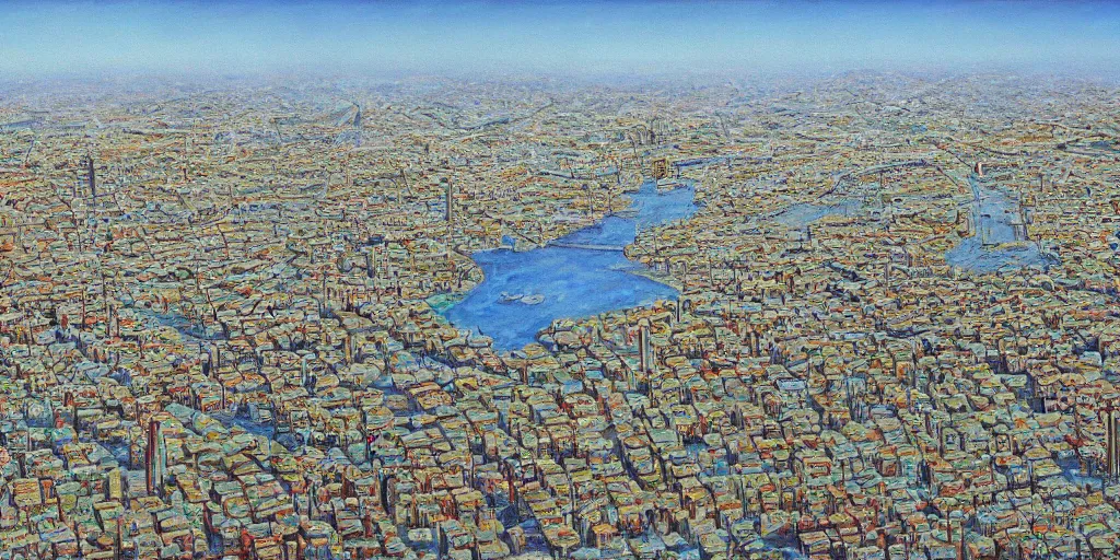 Image similar to very very very beautiful oil painting of Baghdad in the 1990s, 4k detailed, very very well detailed image, 8k