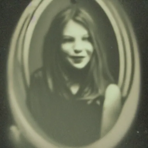 Image similar to creepy scary horror dream dark mezzotint samantha ring old photograph cursed