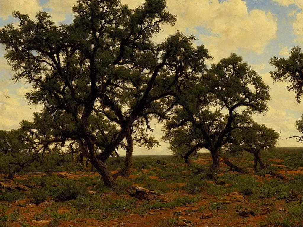 Prompt: A Beautiful Wilderness Landscape in Old Texas, by Julian Onderdonk