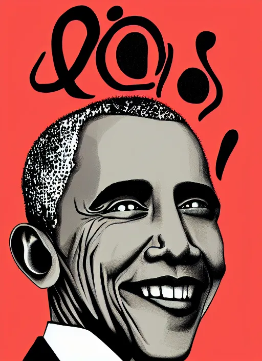 Image similar to obama in the style of jamie hewlett, digital art, trending on artstation