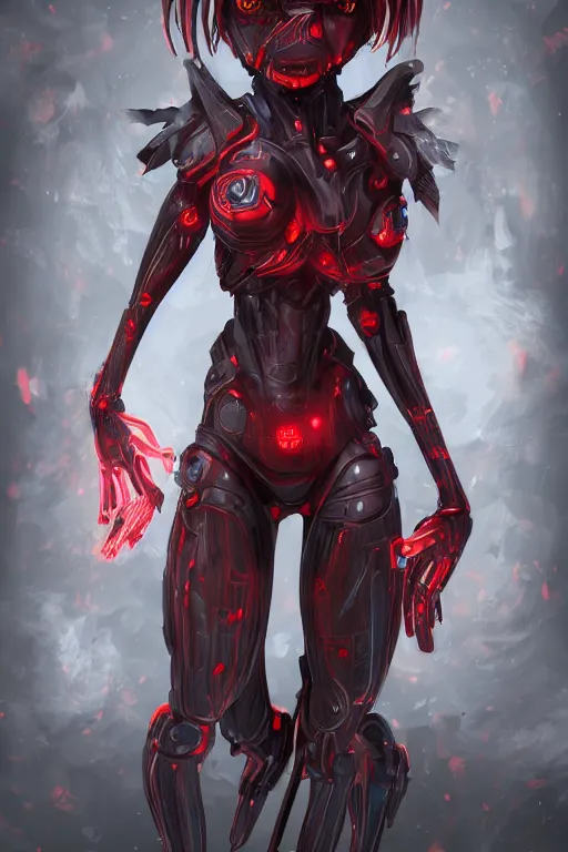 Prompt: a humanoid figure saboteur, red eyes, highly detailed, digital art, sharp focus, ambient glow, trending on art station, anime art style