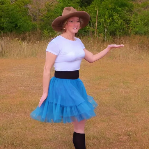 Image similar to Walker Texas Ranger in a ballet skirt