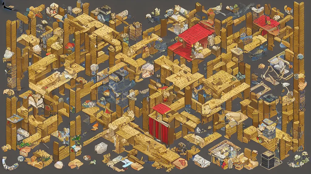 Image similar to fresco unbridled tatami isometric puzzle game, intricate design tatami