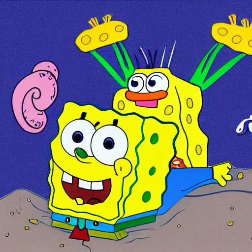 Image similar to portrait of spongebob and gary his snail in super high detail, ultra realism, 4k