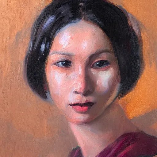 Prompt: portrait painting of a portrait in a paiting
