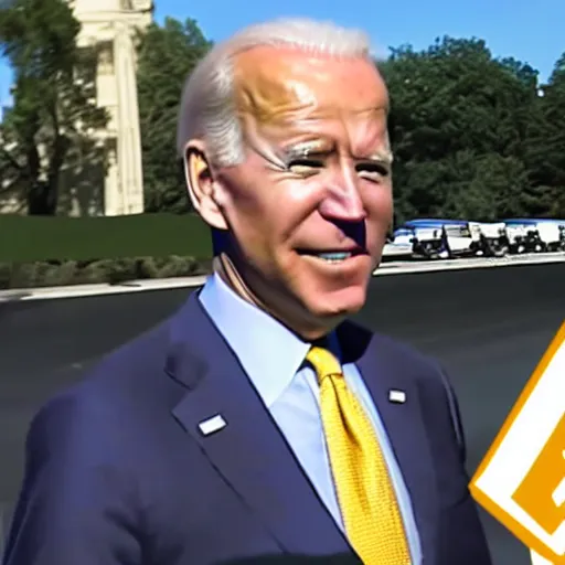 Image similar to dashcam footage of joe biden doing backflips