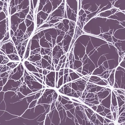 Prompt: neurons and dendrites seen through scanning electron microscope